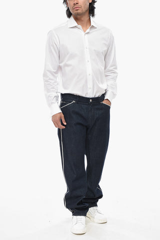 Straight-Leg Jeans With Contrast Details 21cm