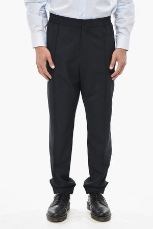 Freizeithose aus Wollmischung mit einer Bundfalte
