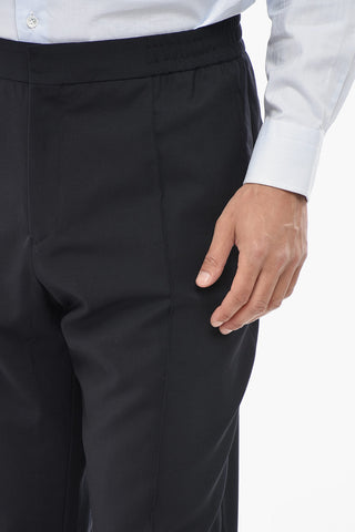 Freizeithose aus Wollmischung mit einer Bundfalte