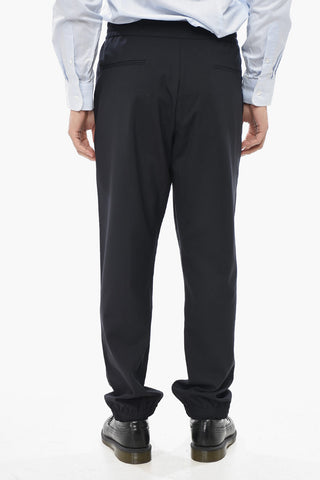 Freizeithose aus Wollmischung mit einer Bundfalte