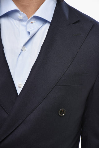 Double-Breasted Virgin Wool Suit with Double Vent