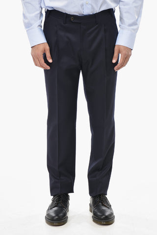 Double-Breasted Virgin Wool Suit with Double Vent