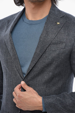 CC COLLECTION Blazer in Misto Lino REFINED con Tasche a Toppa