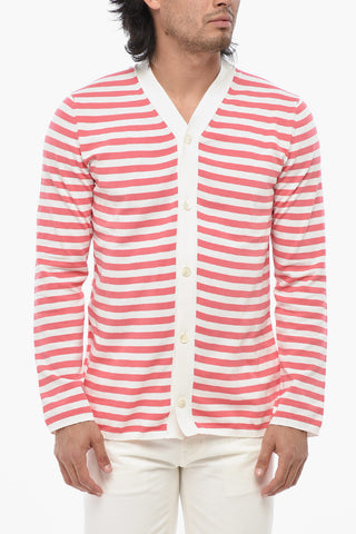 HOMME PLUS Cardigan in Tessuto Stretch con Motivo Awning