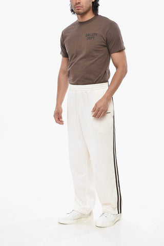ADIDAS Brushed Cotton-Blend Joggers with Contrasting Side Stripes
