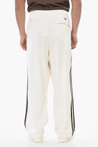 ADIDAS Brushed Cotton-Blend Joggers with Contrasting Side Stripes