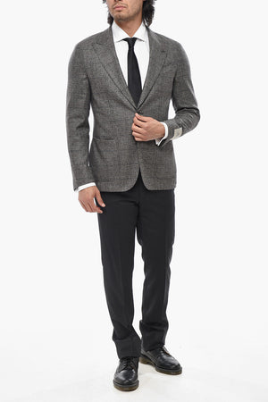 CC COLLECTION Blazer Aus Schurwolle Im District-Check Mit Spitzem Revers