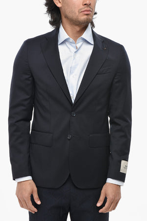 CC COLLECTION Jacke Aus Schurwolle Mit Klassischem Revers Und Zwei Seitenschlitzen