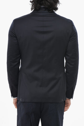CC COLLECTION Jacke Aus Schurwolle Mit Klassischem Revers Und Zwei Seitenschlitzen