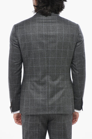 Virgin Wool Suit ACADEMY LIGHT with Windowpane Pattern