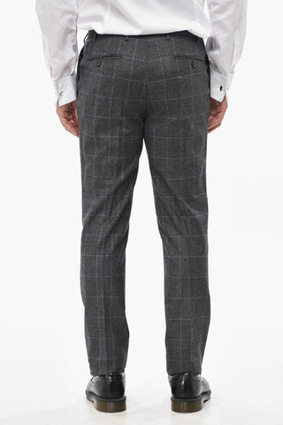 Virgin Wool Suit ACADEMY LIGHT with Windowpane Pattern