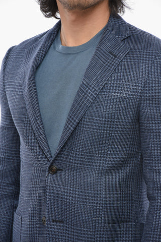 Wool-Blend Blazer GATE with District Check Pattern