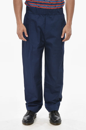 Pantaloni Baggy in Cotone con Elastico in Vita