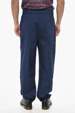Baggy Cotton Trousers With Elastic Waist