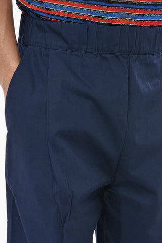 Pantaloni Baggy in Cotone con Elastico in Vita
