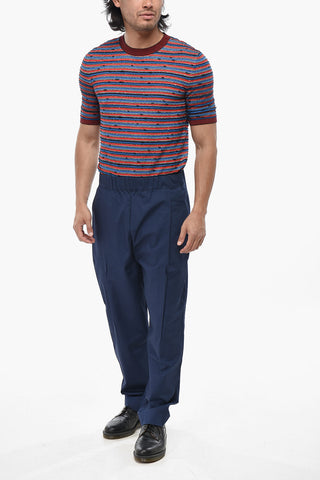 Baggy Cotton Trousers With Elastic Waist