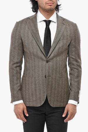 CC COLLECTION Half-Lined Herringbone Wool Blazer REFINED
