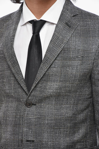 Blazer Sfoderato GATE in Misto Lana District Check