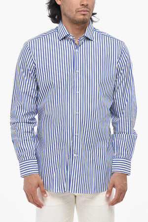 Awning-Striped Cotton Shirt MODIGLIANI With French Collar