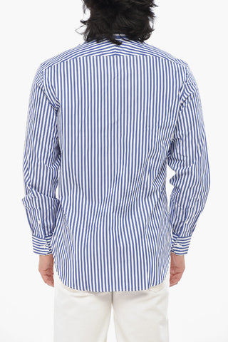Awning-Striped Cotton Shirt MODIGLIANI With French Collar