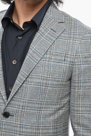 Unlined Silk-Blend District Check Blazer GATE