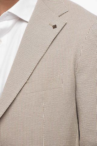 Ungefütterte Jacke Aus Baumwollmischung Mit Zweifarbigen Streifen
