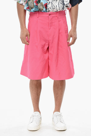 HOMME PLUS Wide-Leg Shorts with 2 Pleats
