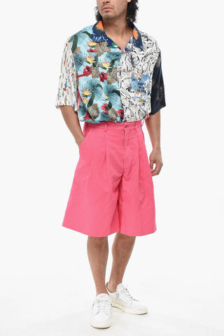 HOMME PLUS Weitbein-Shorts mit 2 Bundfalten