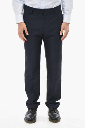 Pantaloni in Misto Cotone Jacquard con Passanti