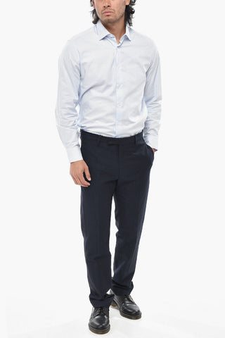 Pantaloni in Misto Cotone Jacquard con Passanti