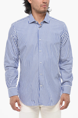 Awning-Striped Cotton Shirt MODIGLIANI With French Collar