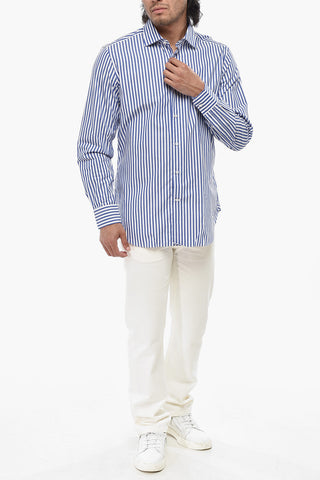 Camicia MODIGLIANI In Cotone a Righe Awning con Collo Francese