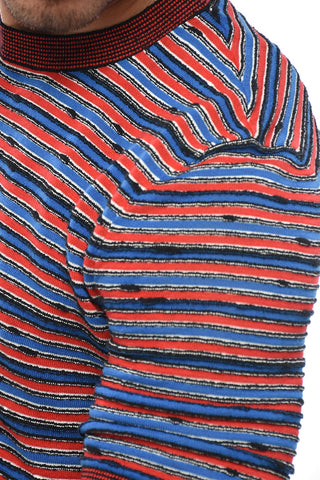 Rundhals-T-Shirt Aus Baumwollmischung Mit Streifen