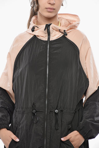 Two-Tone Nylon Parka MESHOPPEN With Hood
