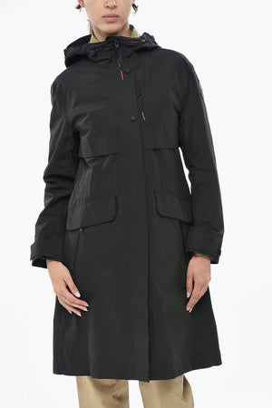 Langer Parka Uni Mit Verdeckter Knopfleiste