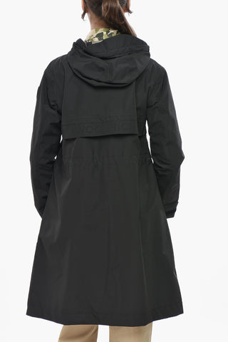 Langer Parka Uni Mit Verdeckter Knopfleiste