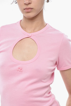 T-Shirt Mit Rundhalsausschnitt Aus Baumwolle Mit Cut-Out