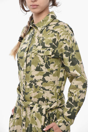 Maxi Chemisier WILDERNESS a Motivo Vegetale con Cintura
