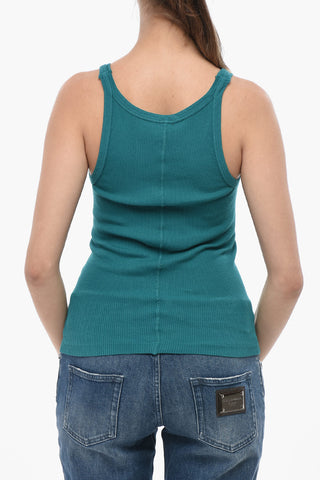 HANES Tank Top in Cotone a Costine