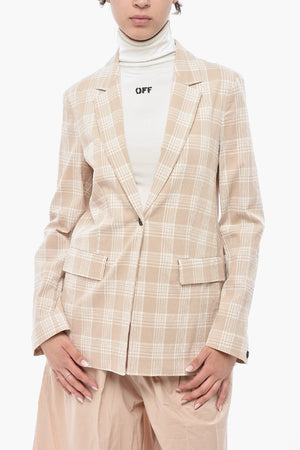 Blazer in Cotone Seersucker a Quadri