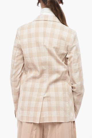 Checked Cotton Seersucker Blazer