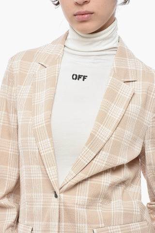 Checked Cotton Seersucker Blazer