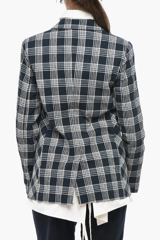 Checked Cotton Seersucker Blazer