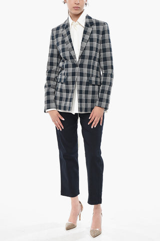 Checked Cotton Seersucker Blazer