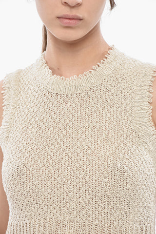 Crop Top in Maglia di Cotone