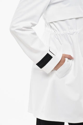 Nylon Stretch Coat PEQUEA With Contrasting Logo Patch