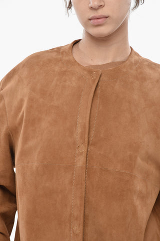 Mantel aus Wildleder mit Druckknöpfen