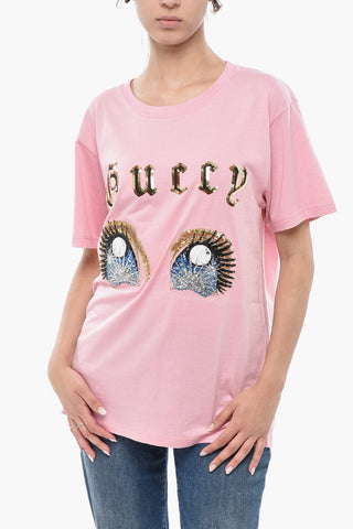 T-Shirt AMOR CAECUS mit Paillettenstickerei