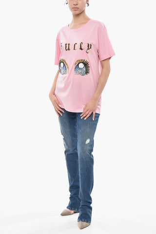 T-Shirt AMOR CAECUS con Ricamo Paillettato