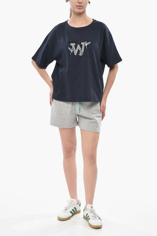T-shirt Girocollo GRAPHIC in Cotone con Ricamo W